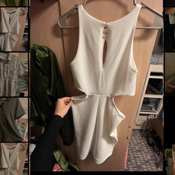 white cut out summer dress - Picture 2 of 2